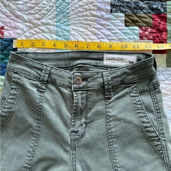 Pistola Utility High Waisted Ankle Pants Army Green Size 26 - Picture 3 of 6